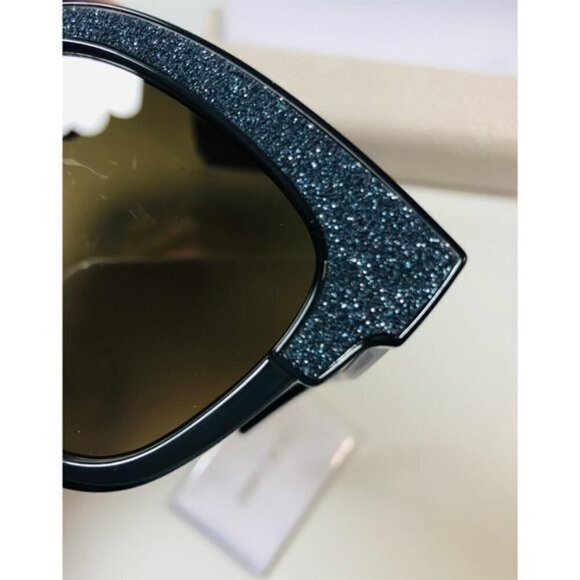 Jimmy Choo Womens Gray Silver Glitter Cats Eye 50 mm UV Sunglasses with Case New main image 4